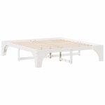 vidaXL Cadre de lit surélevé Blanc 200 x 200 cm Bois massif en pin
