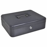 vidaXL Coffre à cash avec verrouillage Noir 30 x 24 x 9 cm Acier