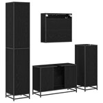 vidaXL Ensemble de mobilier de salle de bain 4 Pièces Chêne noir