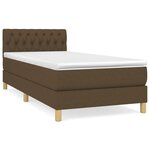 vidaXL Sommier à lattes de lit avec matelas Marron foncé 90x190 cm