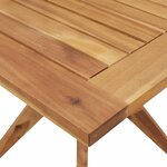 vidaXL Table de jardin carrée 110x110x75 cm bois d'acacia solide