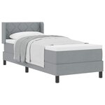 vidaXL Lit à ressorts avec matelas Gris clair 200 x 80 cm Polyester