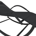 vidaXL Chaise longue à bascule noir acier et textilène