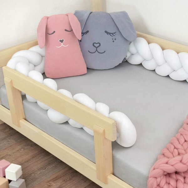 Tour de lit tressé enfant et adulte - Blanc - 20 x 250 cm