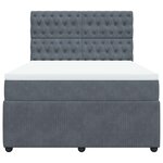 vidaXL Sommier à lattes de lit et matelas Gris foncé 160x200cm Velours