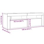 vidaXL Meuble TV avec lumières LED vieux bois bois d'ingénierie