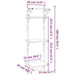 vidaXL Étagères murales à 3 niveaux avec barres 2 Pièces noir 30x25x100cm