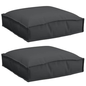 vidaXL Coussin 2 pc Tissu Oxford Noir 40 x 40 x 8 cm
