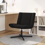 vidaXL Chaise pivotante Noir Tissu  Métal Standard Pivotante