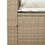 vidaXL Salon de jardin 5 Pièces avec coussins empilable beige polyrotin