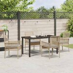 vidaXL Ensemble de salle à manger pour jardin 5 Pièces Beige Poly rotin
