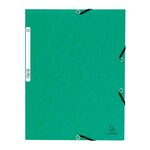 Chemise À Élastiques 3 Rabats Carte Lustrée 355g/m2 - Vert - X 50 - Exacompta