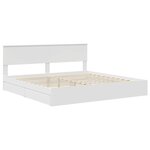 vidaXL Lit de Rangement Blanc 200 x 200 cm Bois d'ingénierie