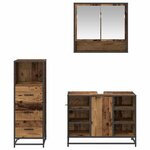 vidaXL Ensemble de mobilier de salle de bain 3 Pièces Bois Ancien