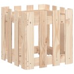 vidaXL Jardinière avec design de clôture 40x40x40 cm pin massif