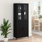 vidaXL Haut Armoire Chêne noir 69 5 x 34 x 180 cm Bois d'ingénierie