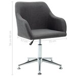vidaXL Chaise pivotante à manger gris foncé tissu