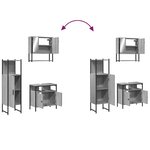 vidaXL Ensemble de meubles de salle de bain 3 Pièces Sonoma gris