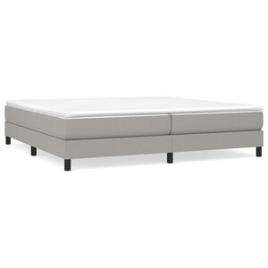 vidaXL Sommier à lattes de lit avec matelas Gris clair 200x200cm Tissu