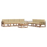 vidaXL Ensemble de canapés d'extérieur 8 Pièces Naturel et Beige