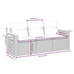 vidaXL Salon de jardin avec coussins 3 Pièces beige résine tressée