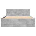 vidaXL Cadre de lit et tête de lit sans matelas gris béton 120x190 cm