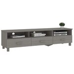 vidaXL Meuble TV HAMAR Gris clair 158x40x40 cm Bois massif de pin