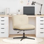 vidaXL Chaise pivotante de bureau Crème Tissu