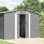 vidaXL Abri de jardin 257x392x181 cm Métal Gris