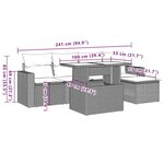 vidaXL Salon de jardin 6 Pièces avec coussins noir résine tressée