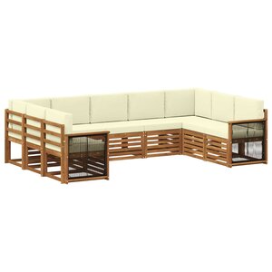 vidaXL Ensemble de canapés d'extérieur 7 pc Naturel et Crème