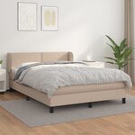 vidaXL Sommier à lattes de lit avec matelas Cappuccino 140x190 cm