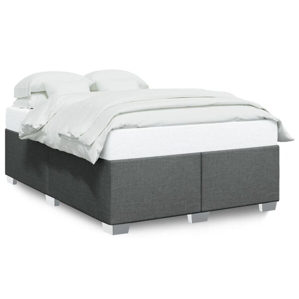 vidaXL Cadre de lit sans matelas gris foncé 160x200 cm tissu