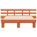 vidaXL Cadre de lit avec tête de lit Marron 160 x 200 cm Pin massif