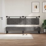 vidaXL Tête de lit suspendue Avec lumière LED Gris foncé Velours