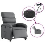 vidaXL Fauteuil inclinable électrique Gris Similicuir