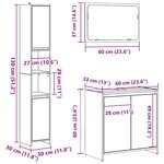vidaXL Ensemble de meubles de salle de bain 3 Pièces gris béton