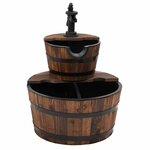 vidaXL Fontaine à eau avec pompe 44 5x44 5x58 cm Bois de sapin massif
