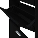 vidaXL Armoire à chaussures Noir 59x17x150 cm Bois d'ingénierie
