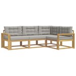 vidaXL Ensemble de canapés d'extérieur 3 pc Blanc et gris clair
