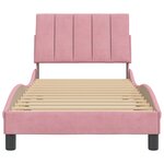 vidaXL Cadre de lit avec tête de lit Rose 90x200 cm Velours