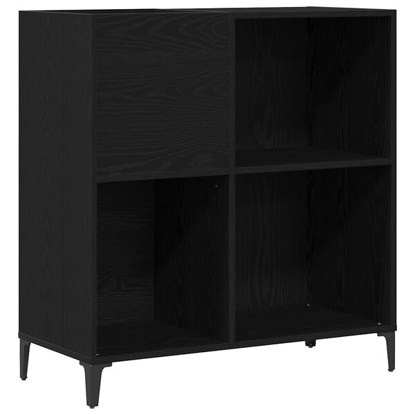 vidaXL Meuble à vinyles Chêne noir 84 5 x 38 x 89 cm Bois d'ingénierie