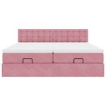 vidaXL Cadre de lit ottoman avec matelas rose 180x200 cm velours
