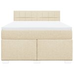 vidaXL Sommier à lattes de lit avec matelas Crème 160x200 cm Tissu