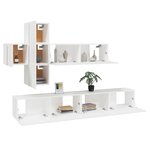 vidaXL Ensemble de meubles TV 7 Pièces Blanc Bois d'ingénierie