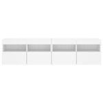 vidaXL Meubles TV muraux avec lumières LED 2 Pièces blanc 80x30x40 cm