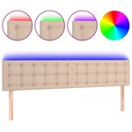 vidaXL Tête de lit à LED Cappuccino 180x5x78/88 cm Similicuir
