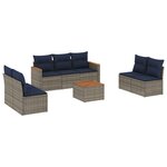 vidaXL Salon de jardin 8 Pièces avec coussins gris résine tressée