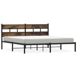 vidaXL Cadre de lit en métal sans matelas chêne fumé 183x213 cm