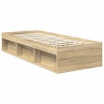 vidaXL Cadre de lit avec matelas Chêne Sonoma 75 x 190 cm Pin massif